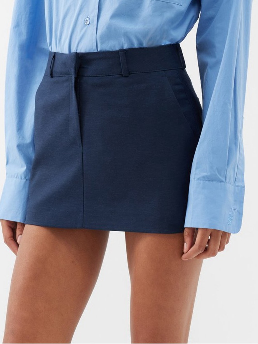 The Frankie Shop Isle Linen Blend Mini Skirt - Size S